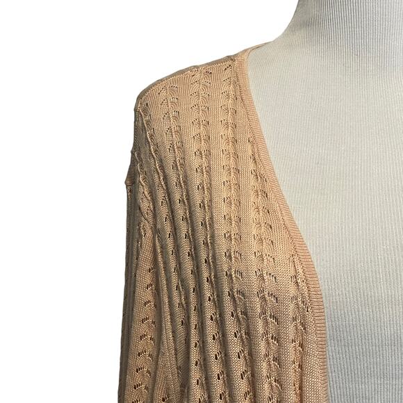 Soft Surroundings Silk Blend Inglis Cardigan Sweater Womens Size 2X Sand Draped - Picture 3 of 8